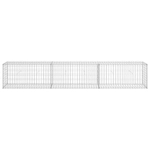 Gabionenwand mit Abdeckung 300×50×50 cm Verzinkter Stahl