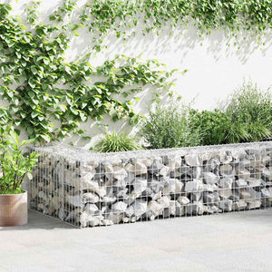 Gabionenwand mit Abdeckung 300×50×50 cm Verzinkter Stahl