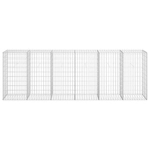 Gabionenwand mit Abdeckung Verzinkter Stahl 300×50×100 cm
