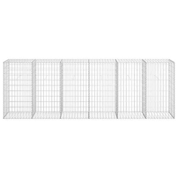 Gabionenwand mit Abdeckung Verzinkter Stahl 300×50×100 cm