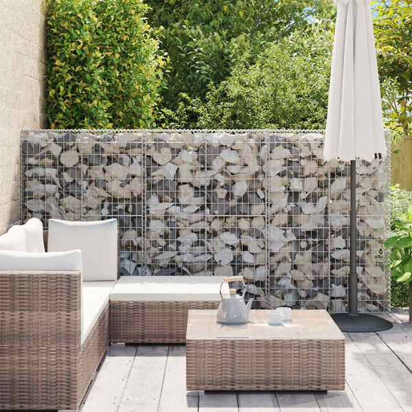 Gabionenwand mit Abdeckung Verzinkter Stahl 300×50×150 cm