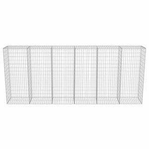 Gabionenwand mit Abdeckung Verzinkter Stahl 300×50×150 cm