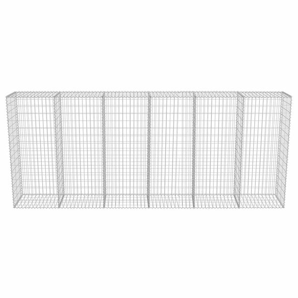 Gabionenwand mit Abdeckung Verzinkter Stahl 300×50×150 cm