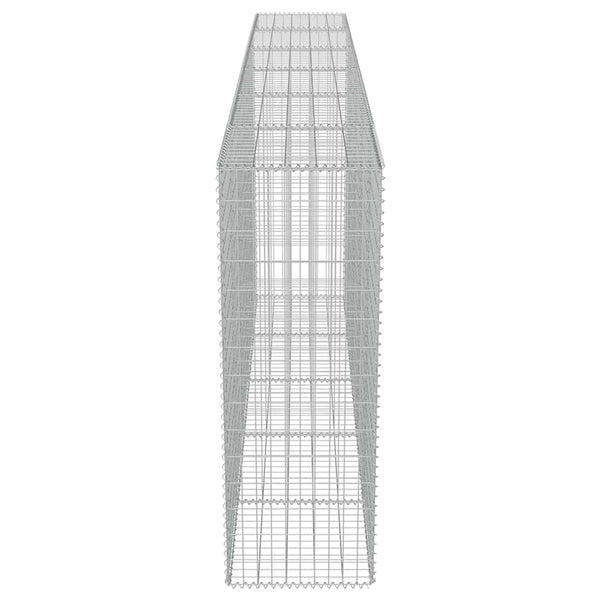 Gabionenwand mit Abdeckung Verzinkter Stahl 300×50×150 cm