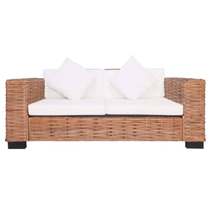 vidaXL Canapé de jardin 2 places en rotin naturel