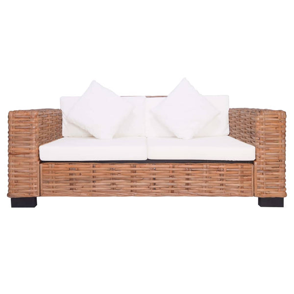 vidaXL Canapé de jardin 2 places en rotin naturel