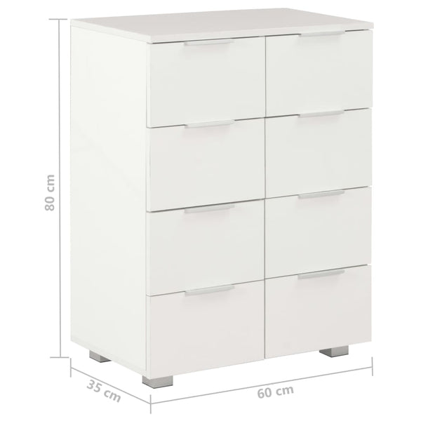 Sideboard Hochglanz-Weiß 60x35x80 cm Holzwerkstoff