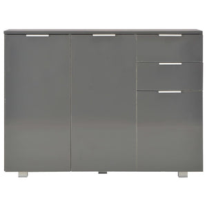 vidaXL Bahut gris brillant 107x35x80,5 cm