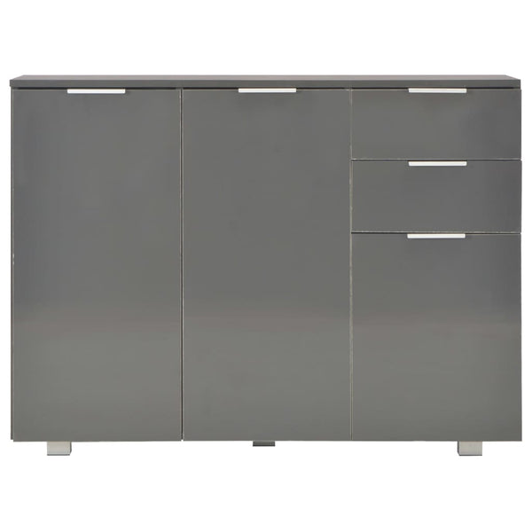 vidaXL Bahut gris brillant 107x35x80,5 cm