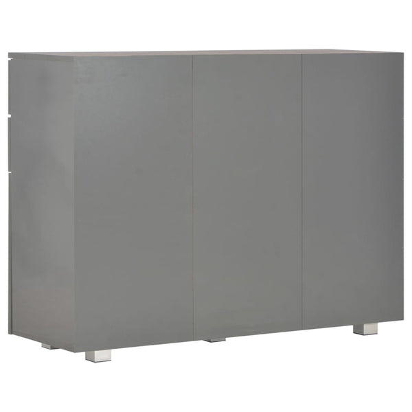 vidaXL Bahut gris brillant 107x35x80,5 cm