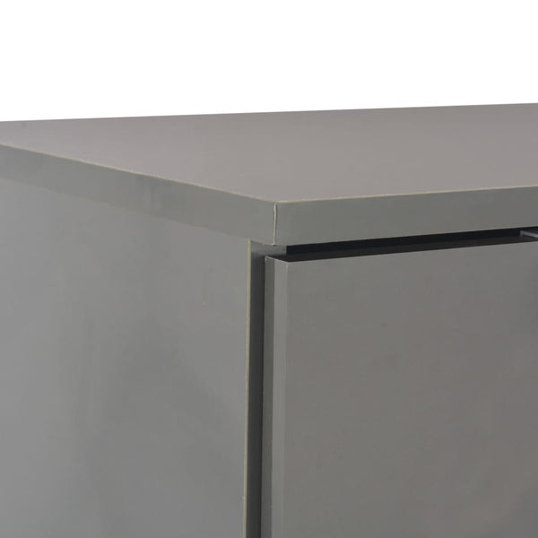 vidaXL Bahut gris brillant 107x35x80,5 cm