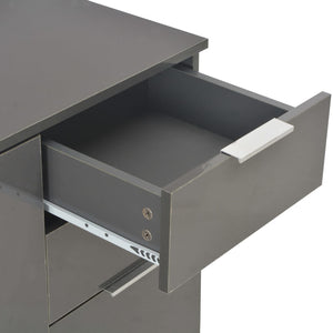 vidaXL Bahut gris brillant 107x35x80,5 cm
