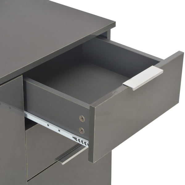 vidaXL Bahut gris brillant 107x35x80,5 cm