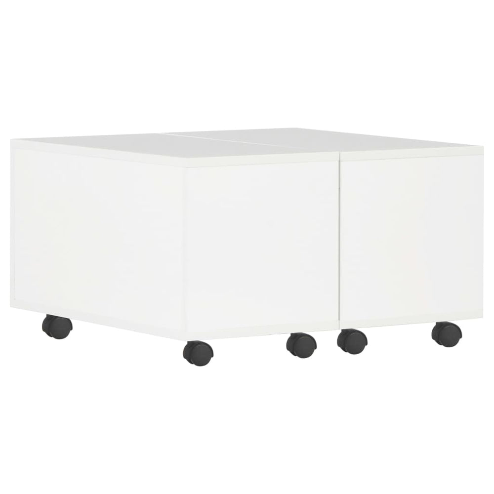Couchtisch Hochglanz-Weiß 60x60x35 cm Spanplatte
