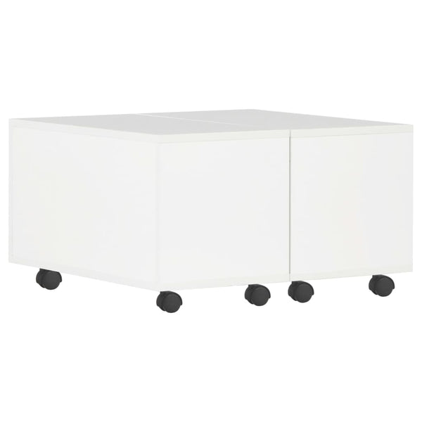 vidaXL Table basse Blanc brillant 60x60x35 cm Aggloméré