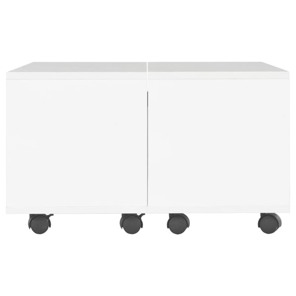 Couchtisch Hochglanz-Weiß 60x60x35 cm Spanplatte