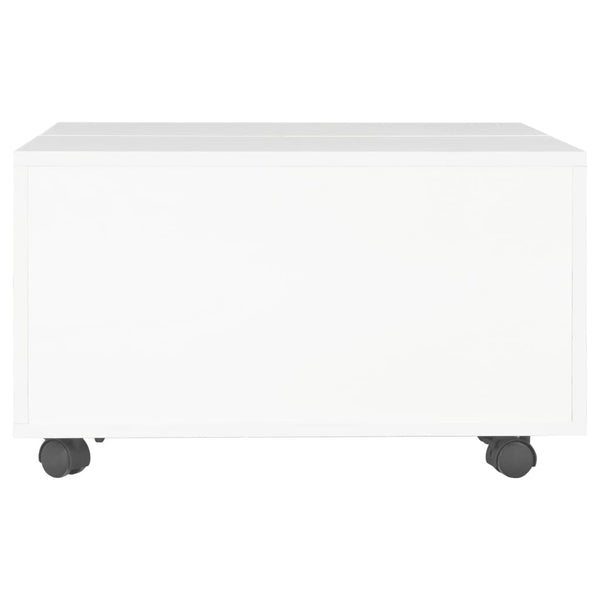 vidaXL Table basse Blanc brillant 60x60x35 cm Aggloméré