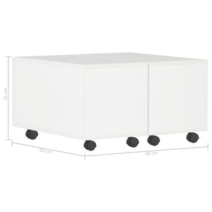 Couchtisch Hochglanz-Weiß 60x60x35 cm Spanplatte