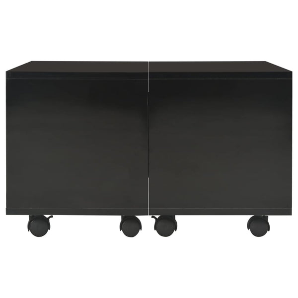 Couchtisch Hochglanz-Schwarz 60x60x35 cm Holzwerkstoff