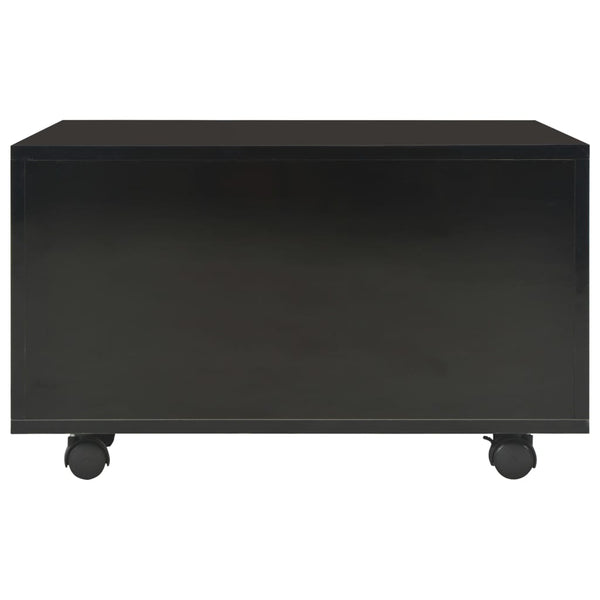 Couchtisch Hochglanz-Schwarz 60x60x35 cm Holzwerkstoff