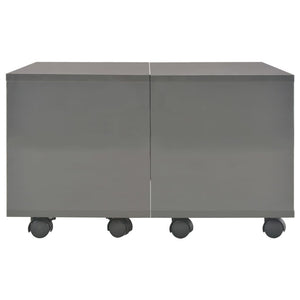 Couchtisch Hochglanz-Grau 60×60×35 cm Spanplatte