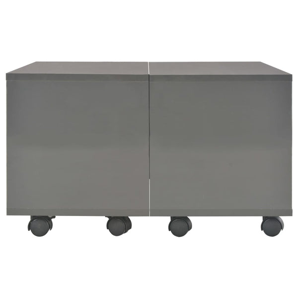 Couchtisch Hochglanz-Grau 60×60×35 cm Spanplatte