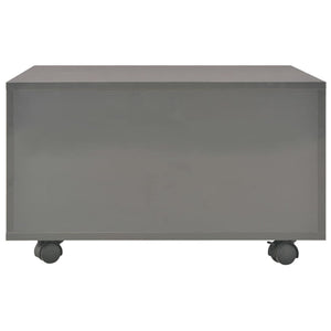Couchtisch Hochglanz-Grau 60×60×35 cm Spanplatte