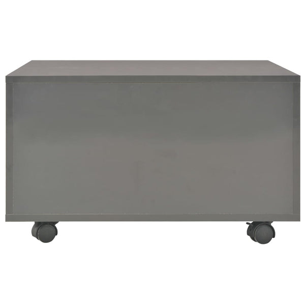 Couchtisch Hochglanz-Grau 60×60×35 cm Spanplatte