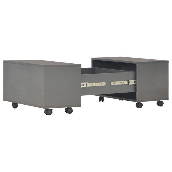 Couchtisch Hochglanz-Grau 60×60×35 cm Spanplatte