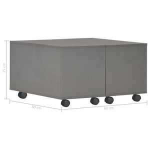 Couchtisch Hochglanz-Grau 60×60×35 cm Spanplatte