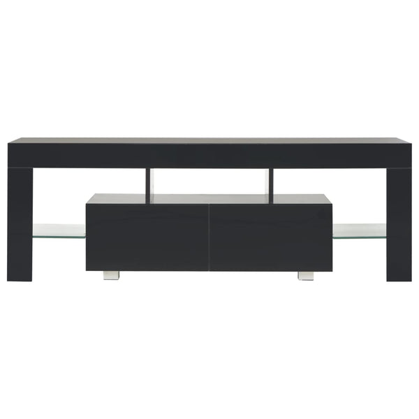 Meuble TV vidaXL avec lumières LED noir brillant 130x35x45 cm