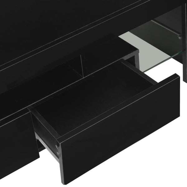 Meuble TV vidaXL avec lumières LED noir brillant 130x35x45 cm