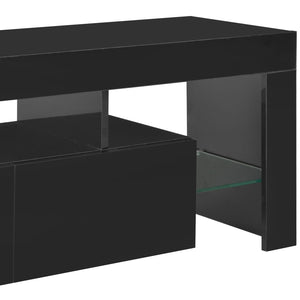 Meuble TV vidaXL avec lumières LED noir brillant 130x35x45 cm
