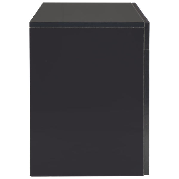 TV-Schrank mit LED-Leuchten Hochglanz-Schwarz 130x35x45 cm