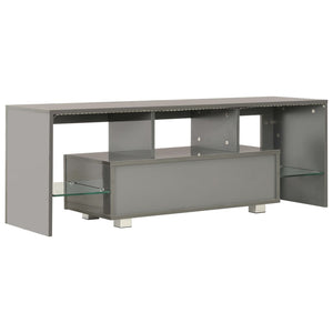 TV-Schrank mit LED-Leuchten Hochglanz-Grau 130x35x45 cm