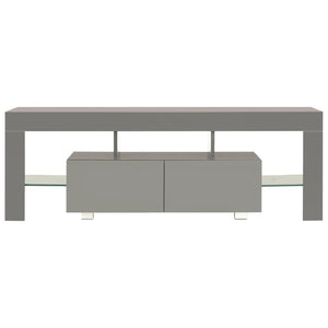 TV-Schrank mit LED-Leuchten Hochglanz-Grau 130x35x45 cm