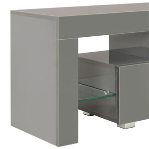 TV-Schrank mit LED-Leuchten Hochglanz-Grau 130x35x45 cm