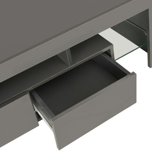 TV-Schrank mit LED-Leuchten Hochglanz-Grau 130x35x45 cm