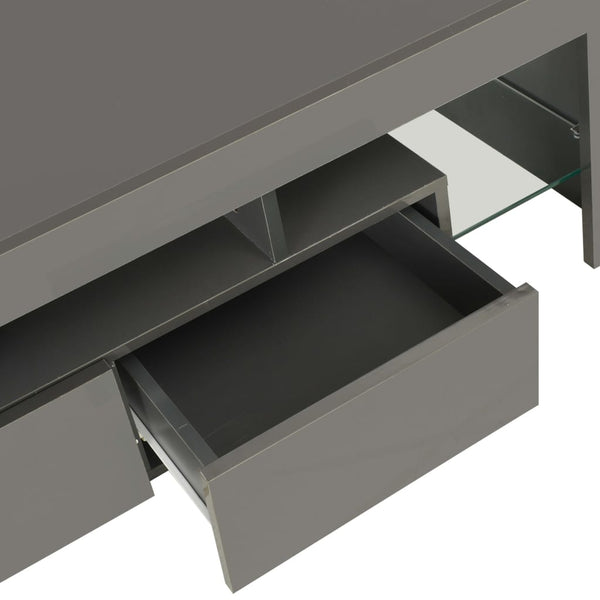 TV-Schrank mit LED-Leuchten Hochglanz-Grau 130x35x45 cm