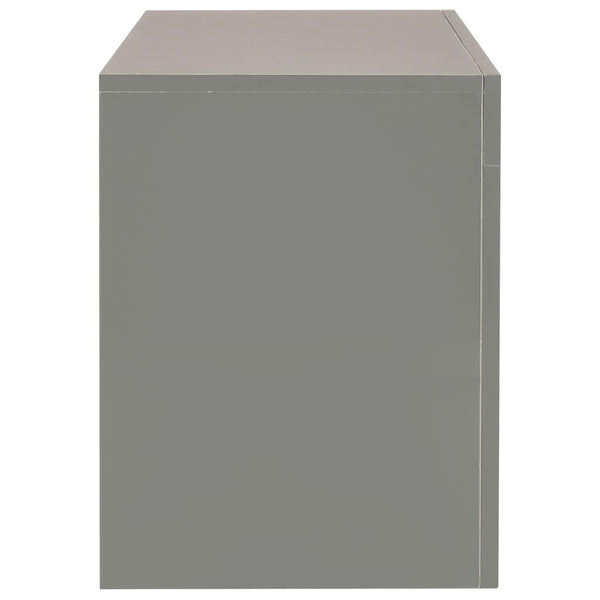 TV-Schrank mit LED-Leuchten Hochglanz-Grau 130x35x45 cm