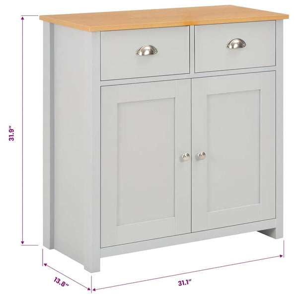vidaXL Sideboard gris vidaXL Sideboard gris 79 x 35 x 81 cm