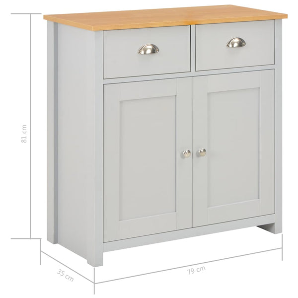 vidaXL Sideboard gris vidaXL Sideboard gris 79 x 35 x 81 cm