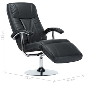 Fauteuil TV vidaXL noir en similicuir