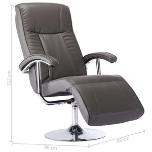 vidaXL Fauteuil TV gris en similicuir