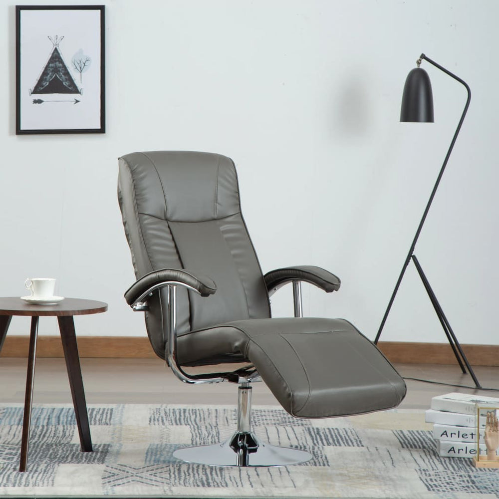 vidaXL TV Armchair Grey Artificial Leather