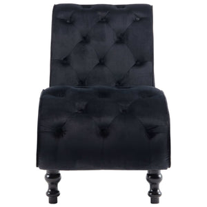vidaXL Chaise longue en velours noir