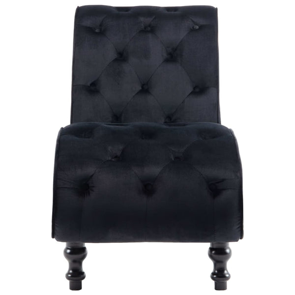vidaXL Chaise longue en velours noir