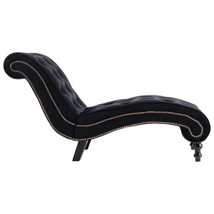 vidaXL Chaise longue en velours noir
