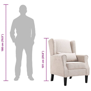 vidaXL Fauteuil tissu beige