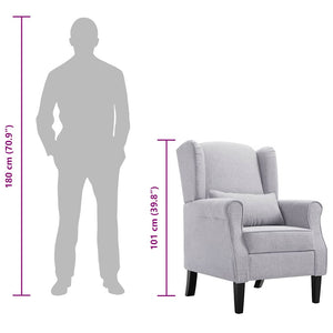 vidaXL Fauteuil Gris Clair Tissu